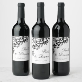 Rótulo De Garrafa De Cerveja Rótulo De Vinho De Casamento De Folhas Botânicas D