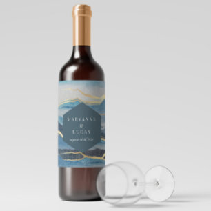 Rótulo De Garrafa De Cerveja Rótulo de Vinho de Casamento de Ouro de Aquarela P