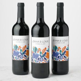 Rótulo De Garrafa De Cerveja Rótulo de Vinho de Casamento de Sangue Floral Vibr