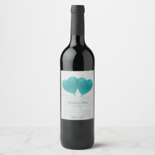 Rótulo De Garrafa De Cerveja Rótulo de Vinho de Casamento dos Balões de Coração