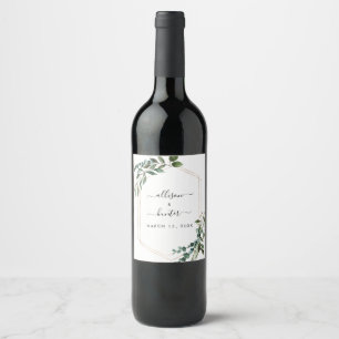 Rótulo De Garrafa De Cerveja Rótulo de Vinho de Casamento Framboçado Floral