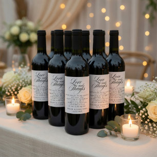 Rótulo De Garrafa De Cerveja Rótulo de Vinho de Casamento Minimalista Letra Ele