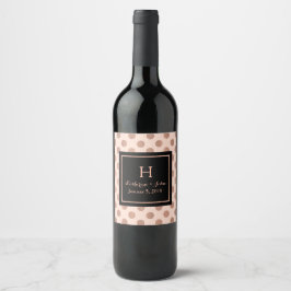 Rótulo De Garrafa De Cerveja Rótulo de Vinho de Casamento Monograma de Bolinhas