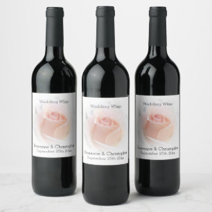 Rótulo De Garrafa De Cerveja Rótulo de Vinho de Casamento Rosebud Rosa Rosa Ros