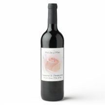 Rótulo de Vinho de Casamento Rosebud Rosa Rosa Ros