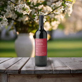 Rótulo De Garrafa De Cerveja Rótulo de Vinho de Casamento Vermelho da Crimson M