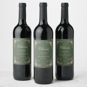 Rótulo De Garrafa De Cerveja Rótulo de Vinho de Casamento Vintage Encantado Art