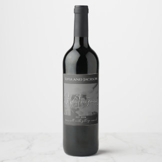 Rótulo De Garrafa De Cerveja Rótulo de Vinho de Celebração de Casamento com Son