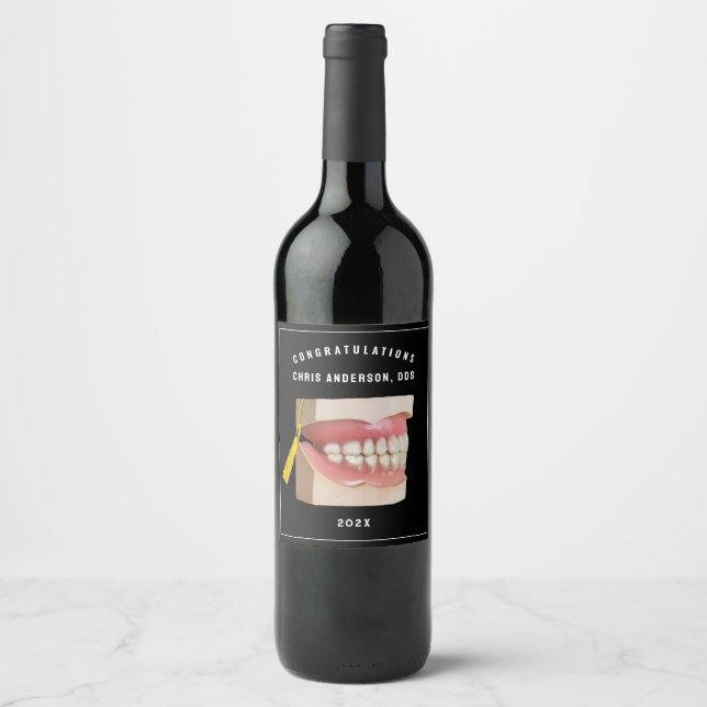 Rótulo De Garrafa De Cerveja Rótulo de Vinho de Conclusão de Curso de Odontolog (Frente)