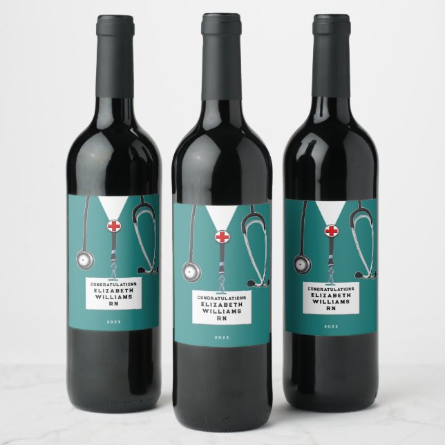 Rótulo De Garrafa De Cerveja Rótulo de Vinho de Formatura de Enfermagem (Garrafas)