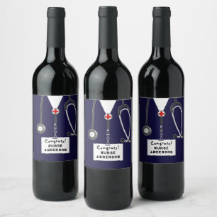 Rótulo De Garrafa De Cerveja Rótulo de Vinho de Formatura de Enfermagem