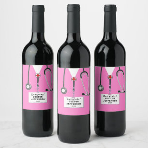 Rótulo De Garrafa De Cerveja Rótulo de Vinho de Formatura de Medicina