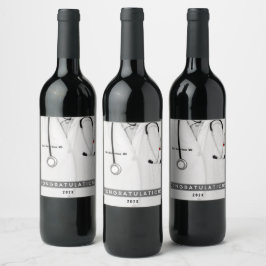 Rótulo De Garrafa De Cerveja Rótulo de Vinho de Formatura de Medicina