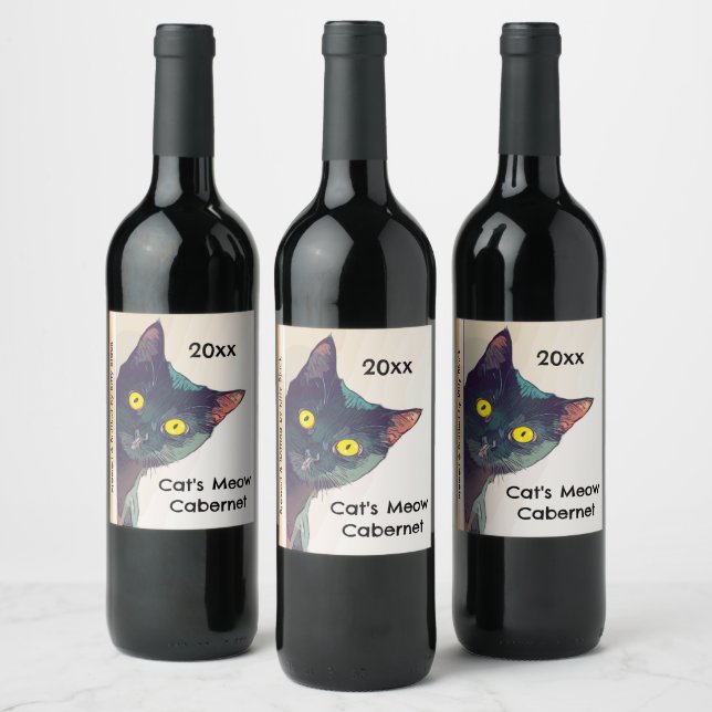Rótulo De Garrafa De Cerveja Rótulo de Vinho de Gato de Ervilha (Garrafas)