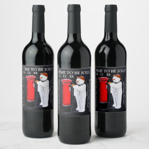 Rótulo De Garrafa De Cerveja Rótulo de Vinho de Natal Carta do Boneco de Neve p