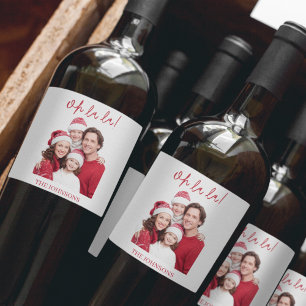 Rótulo De Garrafa De Cerveja Rótulo de Vinho de Natal com Foto Personalizada Oh