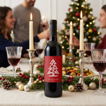 Rótulo de Vinho de Natal com Nome da Família Perso
