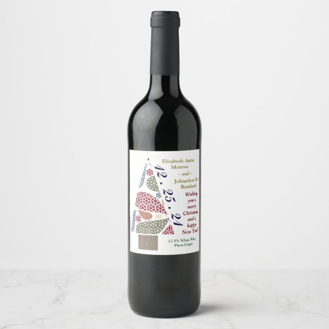 Rótulo De Garrafa De Cerveja Rótulo de Vinho de Natal em Floco de Neve (Frente)