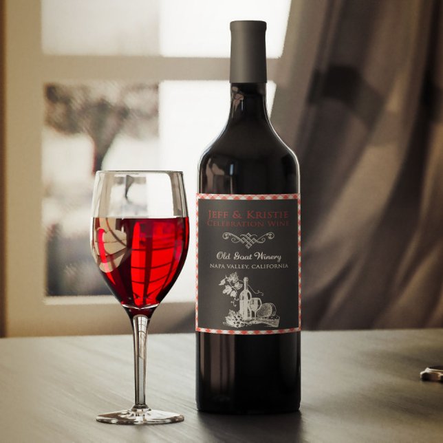 Rótulo De Garrafa De Cerveja Rótulo de Vinho de Noivado Italiano Vintage (Criador carregado)