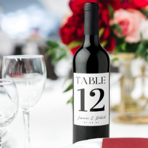 Rótulo De Garrafa De Cerveja Rótulo de Vinho de Número de Mesa Moderno e Elegan
