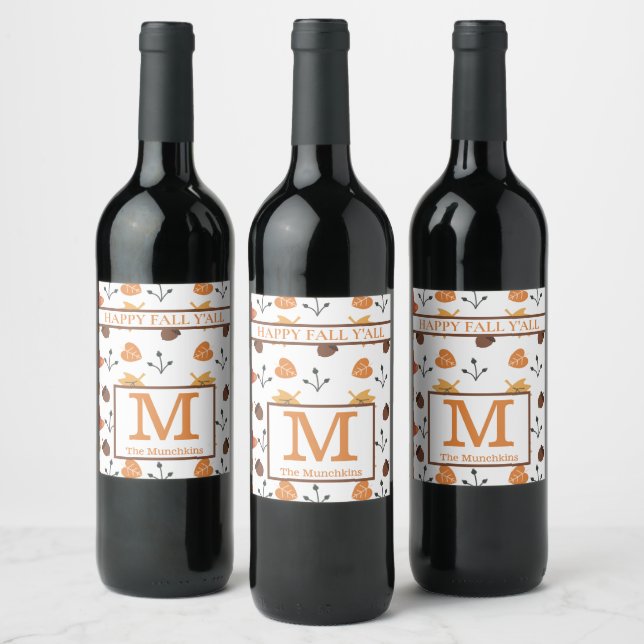 Rótulo De Garrafa De Cerveja Rótulo de Vinho de Outono Personalizado (Garrafas)
