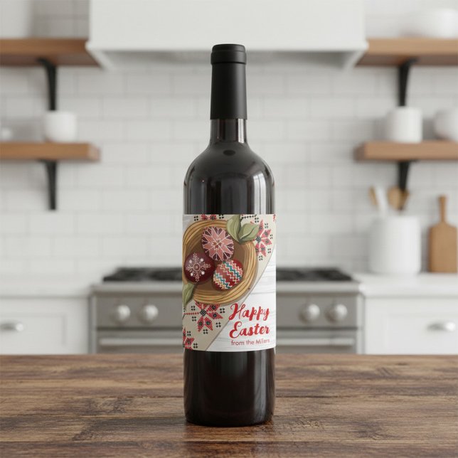 Rótulo De Garrafa De Cerveja Rótulo de Vinho de Ovo de Páscoa Personalizado com (Criador carregado)