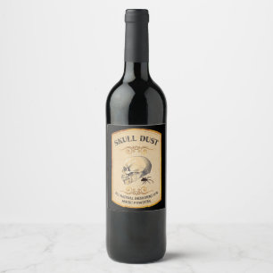 Rótulo De Garrafa De Cerveja Rótulo De Vinho De Poeira Do Crânio Halloween-Apot