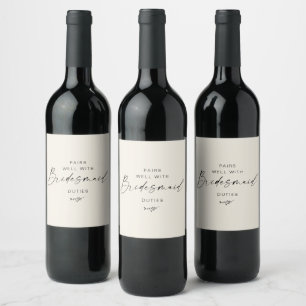 Rótulo De Garrafa De Cerveja Rótulo de Vinho de Proposta de Dama de Honra com L