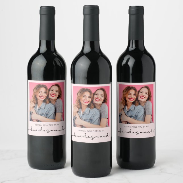 Rótulo De Garrafa De Cerveja Rótulo de Vinho de Proposta Moderna de Bridesmaid  (Garrafas)