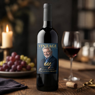 Rótulo De Garrafa De Cerveja Rótulo de Vinho de Reserva Vintage para 60º Aniver