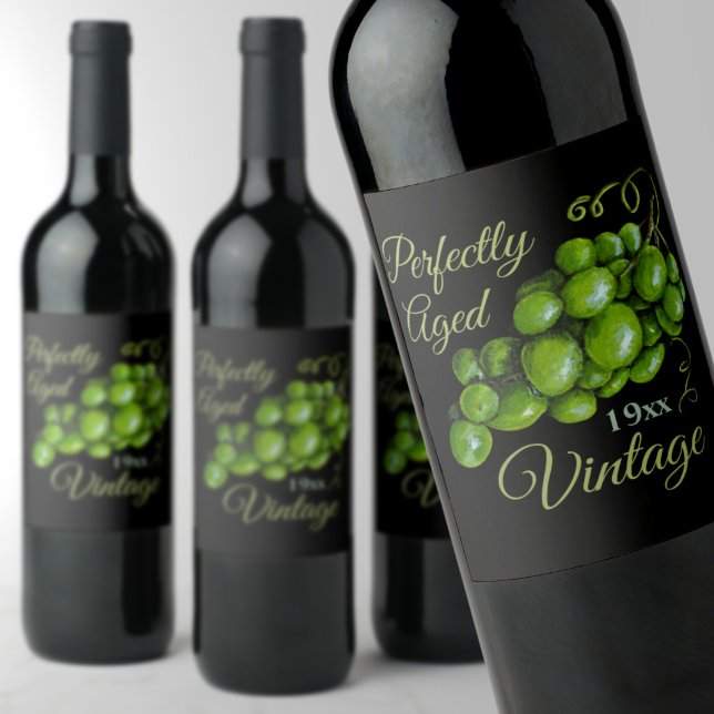 Rótulo De Garrafa De Cerveja Rótulo de Vinho de Uvas (Perfectly Aged Vintage Grapes Wine Label)