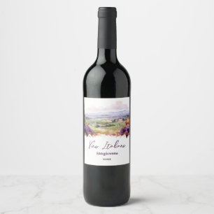 Rótulo De Garrafa De Cerveja Rótulo de Vinho de Vinhedo em Aquarela