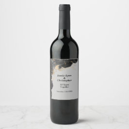 Rótulo De Garrafa De Cerveja Rótulo de Vinho do Aniversário do Casamento Floral