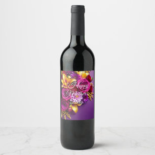 Rótulo De Garrafa De Cerveja Rótulo de Vinho do Dia das Mães Floral