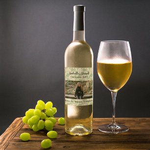 Rótulo De Garrafa De Cerveja Rótulo de Vinho do País de Foto Verde Personalizad