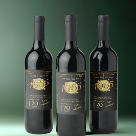 Rótulo De Garrafa De Cerveja Rótulo de vinho elegante para festa de aniversário