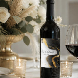 Rótulo De Garrafa De Cerveja Rótulo de vinho elegante preto e dourado