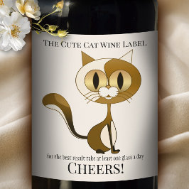 Rótulo De Garrafa De Cerveja Rótulo de Vinho Engraçado de Gato Louco