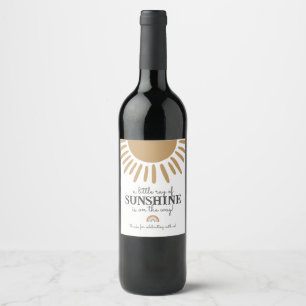 Rótulo De Garrafa De Cerveja rótulo de vinho ensolarado para chá de fraldas ou 