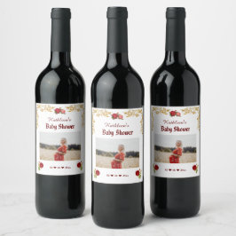 Rótulo De Garrafa De Cerveja Rótulo de Vinho Floral e Chá de fraldas de Ouro El