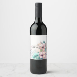 Rótulo De Garrafa De Cerveja Rótulo de vinho floral Elegante