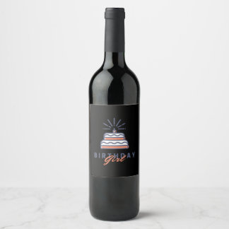 Rótulo De Garrafa De Cerveja Rótulo de Vinho Floral Rosa Chic Garota de Anivers
