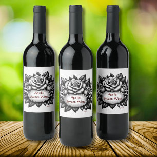 Rótulo De Garrafa De Cerveja Rótulo de Vinho Inscrito por rosas
