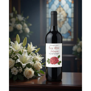 Rótulo De Garrafa De Cerveja Rótulo de Vinho Memorial Personalizado com uma Ros