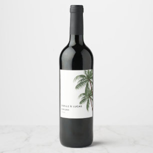 Rótulo De Garrafa De Cerveja rótulo de vinho Minimalist Palm Trees