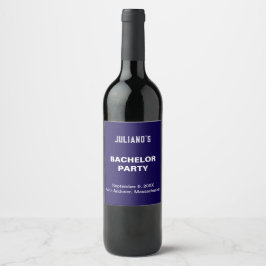 Rótulo De Garrafa De Cerveja Rótulo de Vinho Minimalista Azul Escuro para Despe