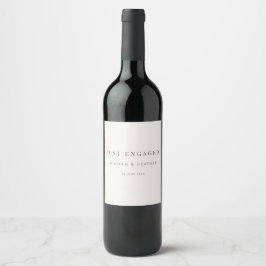 Rótulo De Garrafa De Cerveja Rótulo de Vinho Minimalista Recém-Noivado | Branco
