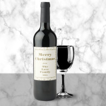 Rótulo de Vinho Moderno Creme de Natal Corporativo