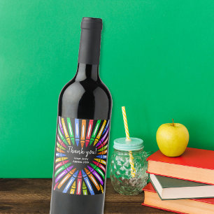 Rótulo De Garrafa De Cerveja Rótulo de Vinho Obrigado Professor, Giz de Cera Co