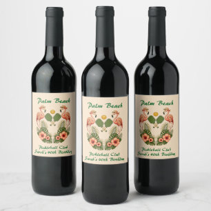 Rótulo De Garrafa De Cerveja Rótulo de vinho para aniversário do Retro Flamingo